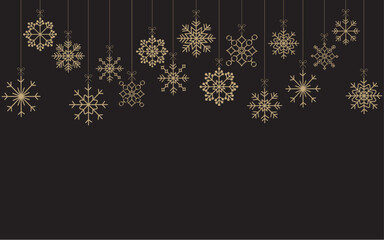  Background with gold snowflakes