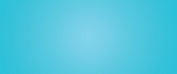 Medium turquoise blue color wallpaper for the big horizontal screen with a radial gradient effect, Plain simple studio backdrop images, abstract color background, 4k 8k illustration. - obrazy, fototapety, plakaty
