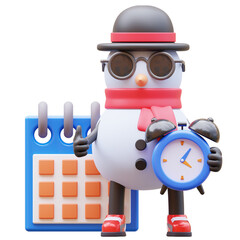 3D Snowman Character Making a Schedule for deadline