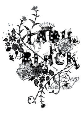 black and white floral background