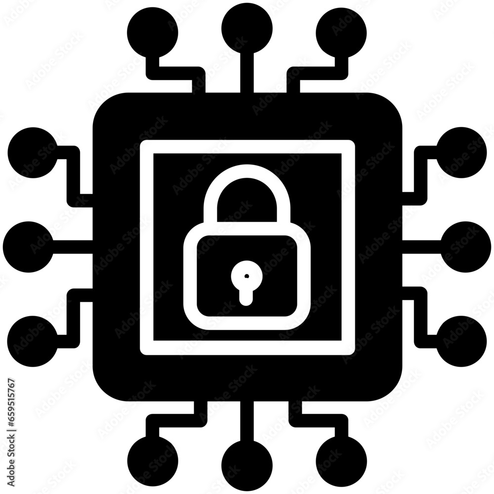 Poster solid technology lock icon