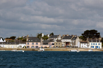 Bateaux; bord de mer; region Bretagne; Plouhinec; 56, Morbihan, France