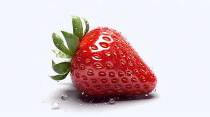 Whole strawberry isolated on white background