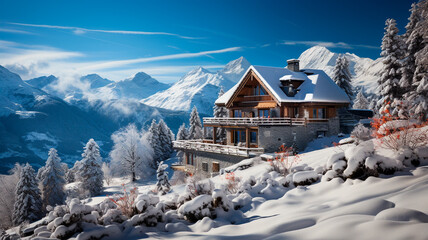 modern house in the mountains