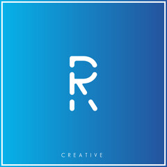 R Creative latter logo design Premium Vector letters Logo. Vector Illustration. clean and minimal letter. logo creative fonts monogram icon symbol. Universal elegant luxury alphabet vector design