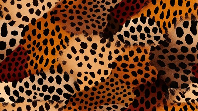  An Animal Print Pattern With Black Spots And Orange Spots On It.  Generative Ai