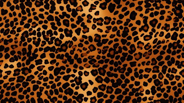  a leopard print pattern with a brown background and black spots.  generative ai