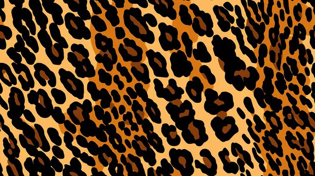  an animal print pattern with a brown background and black spots.  generative ai