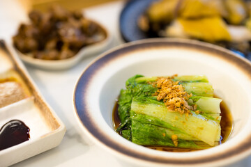 Asian vegetable with soy sauce dish