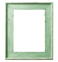 mockup green wooden frame isolated on a transparent background
