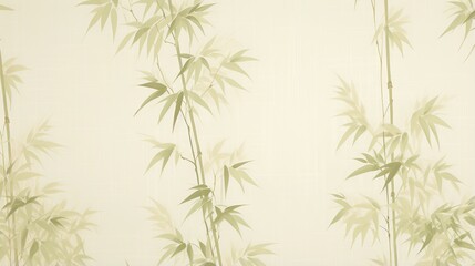  a wall with a bamboo plant on it and a white background.  generative ai