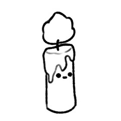 Cute line Candle Doodle Halloween element, signs and symbols decorative , Hand drawn in doodle style.