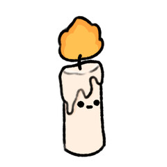 Cute Candle Doodle Halloween element, signs and symbols decorative , Hand drawn in doodle style.