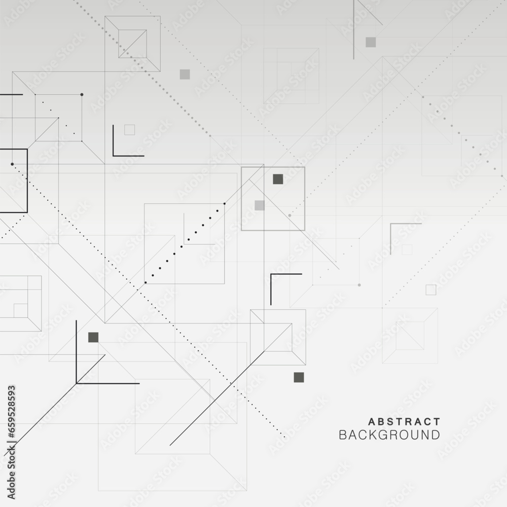 Fototapete abstract modern geometric background. squares and dots and lines design. vector simple illustration