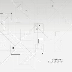 Abstract modern geometric background. Squares and dots and lines design. Vector simple illustration