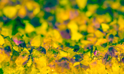 Multi-colored crystal mineral stone. Gems. Mineral crystals in the natural environment. Texture of...