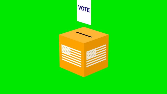 Animated election voting box icon.