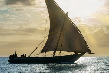 Fotobehang dhow traditional sailing vesssels of zanzibar tanzania © mikefoto58