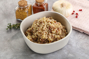 Vegan cuisine - boiled quinoa cereal