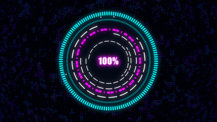 HUD Circle elements and numbers with Hi-Tech Backgrounds