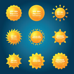 Collection of creative ultraviolet badges