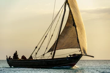 Selbstklebende Fototapete Zanzibar dhow traditional sailing vesssels of zanzibar tanzania