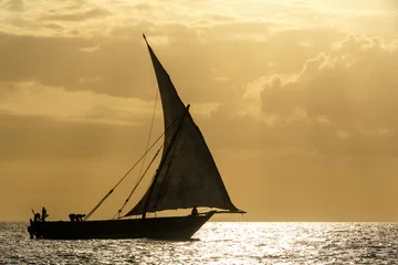 Papier Peint photo Zanzibar dhow traditional sailing vesssels of zanzibar tanzania