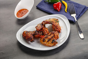 Buffalo grilled chicken wings barbecue