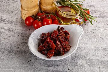 Homemade dry tomatoes with oil