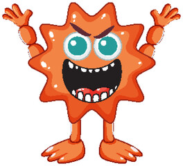 Spiky Red Monster Cartoon Character: A Playful Illustration