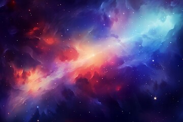 Fototapeta premium Abstract background. Ethereal cosmic nebula with radiant colors in deep space.