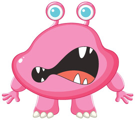 Playful Alien Monster Cartoon Character with Big Eyes