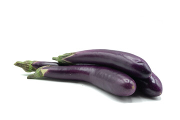 Purple eggplant isolated on white background