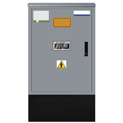 Electrical box, industrial electrical control panel. Electricity metering cabinet. Substation. 