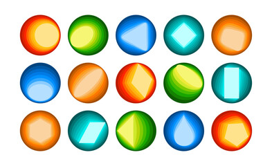 Colorful flat motion abstract shape circle border design