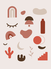 Aesthetic Hand Drawn Bohemian Shape Element Set