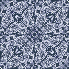 Floral paisley seamless pattern. damask vector background
