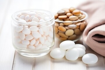 Fototapeta na wymiar skin care products with white pebbles