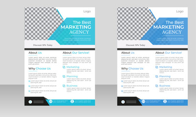 Modern digital marketing flyer design template organic shape