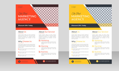 Modern digital marketing leflat design template for infographics