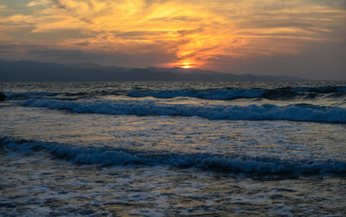 Fototapeta premium beach on the Mediterranean coast autumn 2023 23