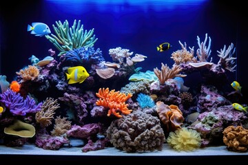 a fish tank with different marine life, showing care for nature