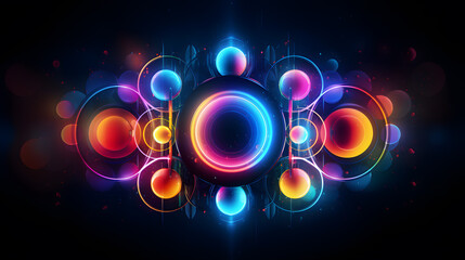 Abstract background with colorful circles, 3d illustration.