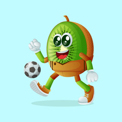kiwi character kicking a soccer ball