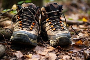 second-hand travel boots on a nature trail
