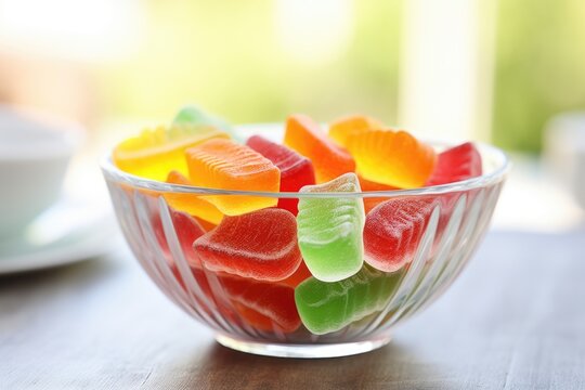 a bowl of sugar-free jelly sweets - Powered by Adobe