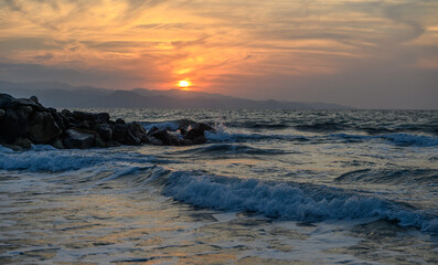 Obraz premium beach on the Mediterranean coast autumn 2023 30
