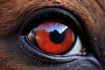 Foto op Plexiglas close capture of a bisons red eye © Alfazet Chronicles