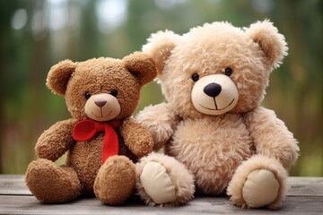 big and small teddy bears together