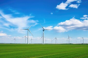 wind turbines dotting a wide open field